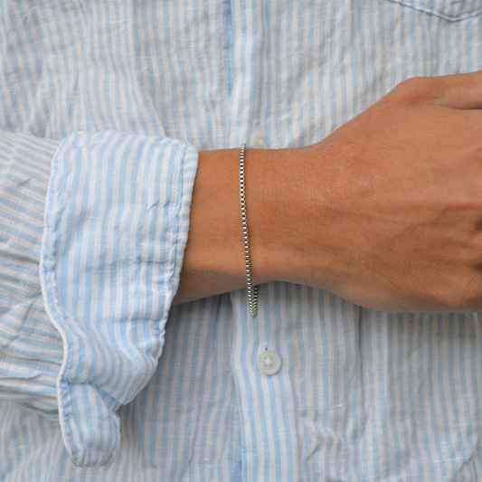 Box Chain Bracelet in Silver