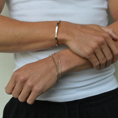 Box Chain Bracelet Duo in Silver