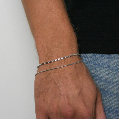 Box Chain Bracelet in Silver