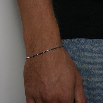 Box Chain Bracelet in Silver